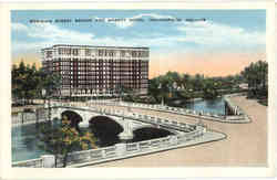 Meridian Street Bridge and Marott Hotel Indianapolis, IN Postcard Postcard