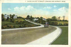 Drive on M16 Between Lansing and Detroit Postcard