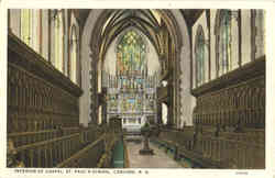 Interior of Chapel, St. Paul's School Concord, NH Postcard Postcard