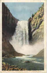 Great Fall from Below Yellowstone National Park, WY Postcard Postcard