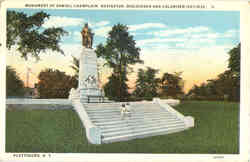 Monument of Samuel Champlain, Navigator, Discoverer And Colonizer Plattsburgh, NY Postcard Postcard