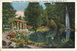 Onondaga Park, showing Fountain and Japanese Pergola Syracuse, NY Postcard Postcard