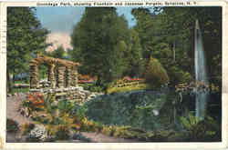 Onondaga Park, showing Fountain and Japanese Pergola Postcard