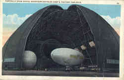 Goodyear-Zeppelin Corp's. Factory And Dock Blimps Postcard