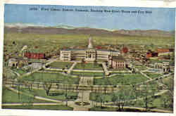Civic Center, Showing New Court House and City Hall Postcard
