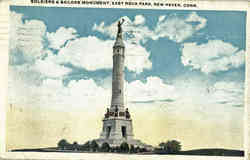 Soldiers & Sailors Monument, East Rock Park New Haven, CT Postcard Postcard