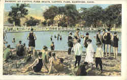 Bathing At Capitol Park Beach, Capitol Park Hartford, CT Postcard Postcard