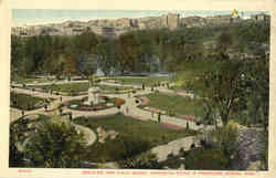 Bird's-Eye View Public Garden, Washington Statue In Foreground Postcard