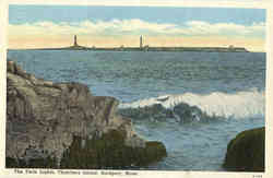 The Twin Lights, Thatchers Island Rockport, MA Postcard Postcard