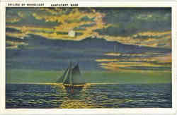 Sailing by Moonlight Nantucket, MA Postcard Postcard