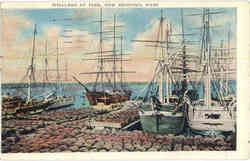 Whalers at Pier New Bedford, MA Postcard Postcard