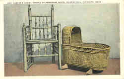 Gov. Carver's Chair-Cradle of Peregrine White, Pilgrim Hall Postcard