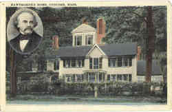 Hawthorne's Home Concord, MA Postcard Postcard