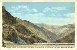 Carriso Gorge, Track 1000 Feet Above Bottom of Gorge on San Diego & Arizona Railway Railroad (Scenic) Postcard Postcard