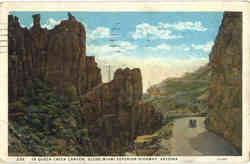 In Queen Creek Canyon, Globe-Miami-Superior Highway Scenic, AZ Postcard Postcard