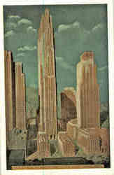 Rockefeller Center, Fifth Ave. View New York, NY Postcard Postcard