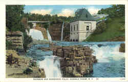 Rainbow And Horseshoe Falls Ausable Chasm, NY Postcard Postcard