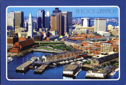 Aerial View Of Boston Waterfront Massachusetts