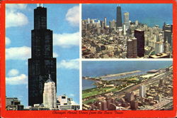 Chicago's Aerial Views From The Sears Tower Postcard