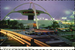 Night At Los Angeles International Airport Postcard