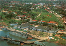 Aerial View Of Naval Base Postcard