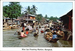 Wat Sai Floating Market Postcard