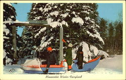 Minnesota's Winter Fairyland Skimobile Postcard