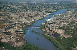Aerial View Of Business Section Postcard