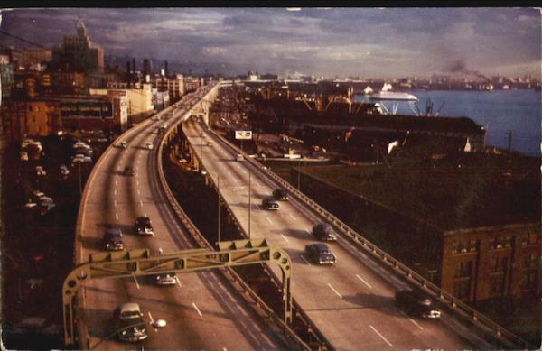 Sunset On The Alaska Way Seattle Washington