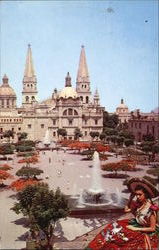 Liberation Plaza And Cathedral Guadalajara, JALISCO Mexico Postcard Postcard