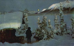 A Full Moon At Twelve Noon In Arctic Alaska Postcard