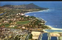 Aerial View Of Waikiki Area Hawaii Postcard Postcard