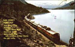 The White Pass & Yukon Railway Skirts The Shores Of Historic Lake Bennett Postcard