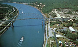 Aerial View Of Sagamore Bridge & C. C. Canal Postcard