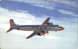 American Airlines DC-7 Airports Postcard Postcard