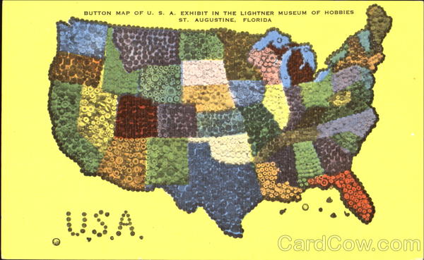 Button Map Of U. S. A St. Augustine Florida