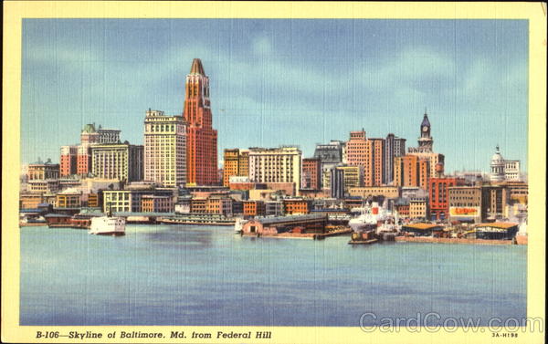 Skyline Of Baltimore From Federal Hill Maryland