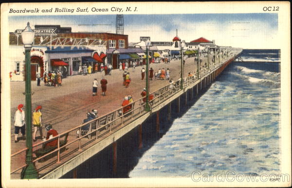 Boardwalk And Rolling Surf Ocean City New Jersey