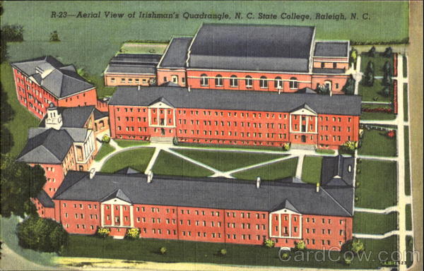 Aerial View Of Irishman's Quadrangle, N. C. State College Raleigh North Carolina
