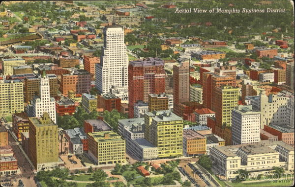 Aerial View Of Memphis Business District Tennessee