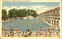 Swimming Pool, Palisades Ausement Park Alpine, NJ Postcard Postcard