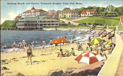 Bathing Beach And Casino, Falmouth Heights Postcard