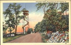 Oak Ridge Tower Gettysburg, PA Postcard Postcard