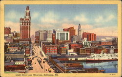 Light Street And Wharves Baltimore, MD Postcard Postcard