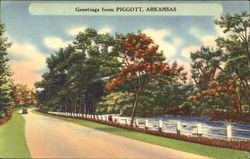 Greetings From Piggott Arkansas Postcard Postcard
