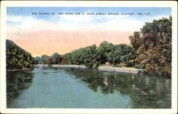 The Scenic St. Joe From The N. Main Street Bridge Elkhart, IN Postcard Postcard