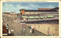 Boardwalk Looking North From Conventional Hall Wildwood, NJ Postcard Postcard