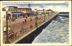 Boardwalk And Rolling Surf Postcard