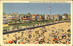 South End Bathing Beach And Board Walk Ocean City, NJ Postcard Postcard