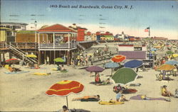 14th Beach And Boardwalk Postcard